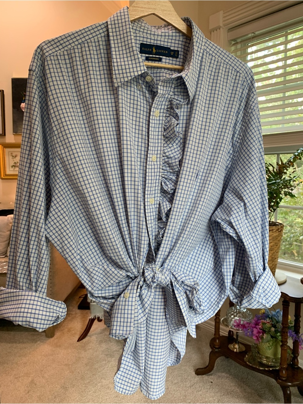 Ralph Lauren Blue Windowpane Button-Up Shirt